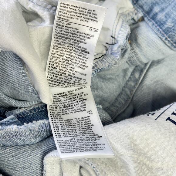 Gap Women's Jeans Girlfriend SZ 14 / 32 Mid Rise Raw Hem Plus Blue - Picture 7 of 13